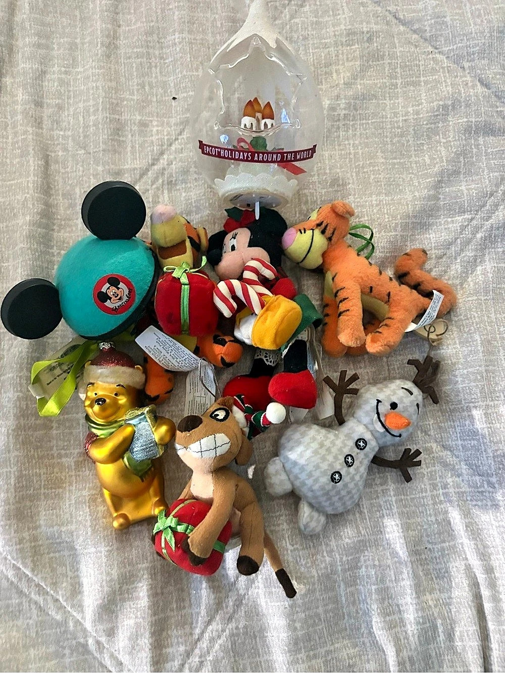Lot of older Disney Holiday Christmas Ornaments Assortment Epcot Pooh n more